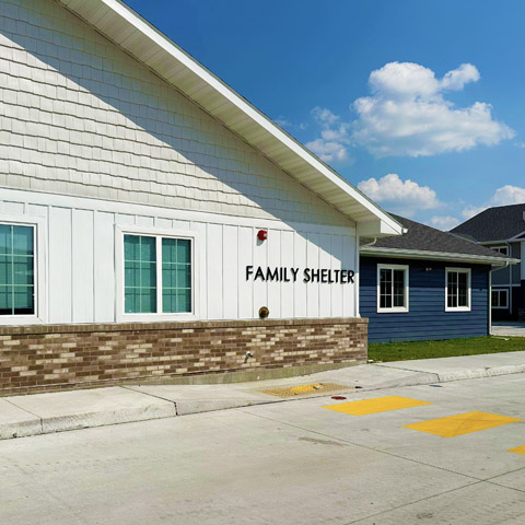External photo of Pathfinder Services of ND Broadway Circle Family Shelter building.